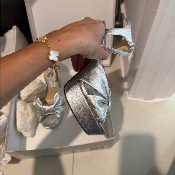 Jimmy Choo HELOISE Silver Heels - Picture 10 of 10